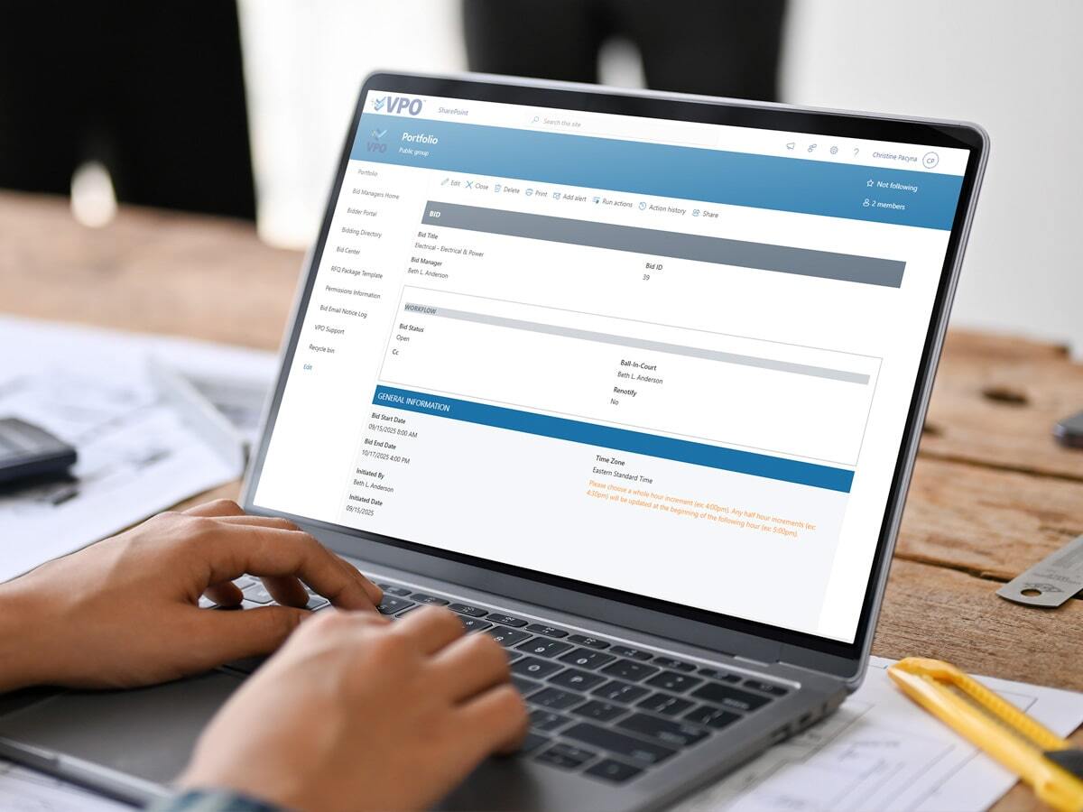 Request a Demo of VPO Construction Project Management Software | VPO