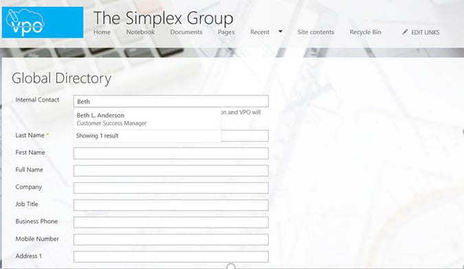 Global Directory Result